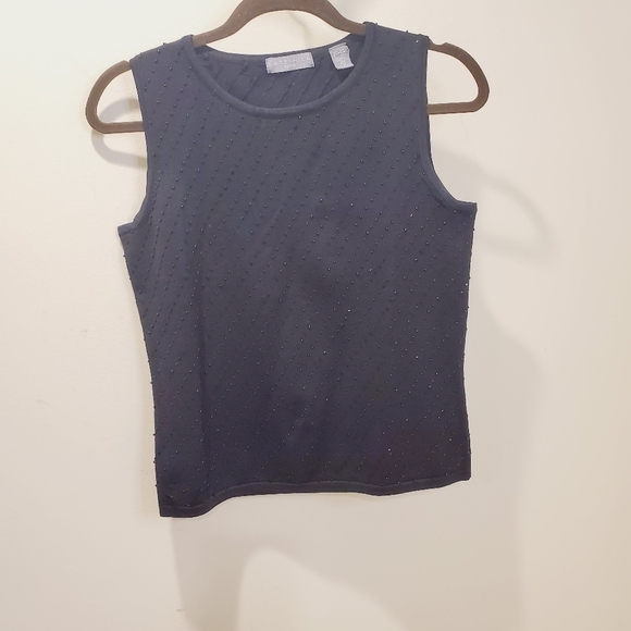 KATE HILL women's black silk blend Tank top size M - Picture 2 of 10